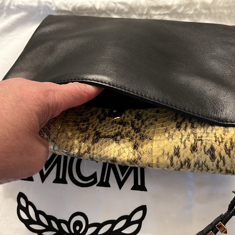 Authentic Mcm Python Soft Leather Shoulder/Clutch… - image 3